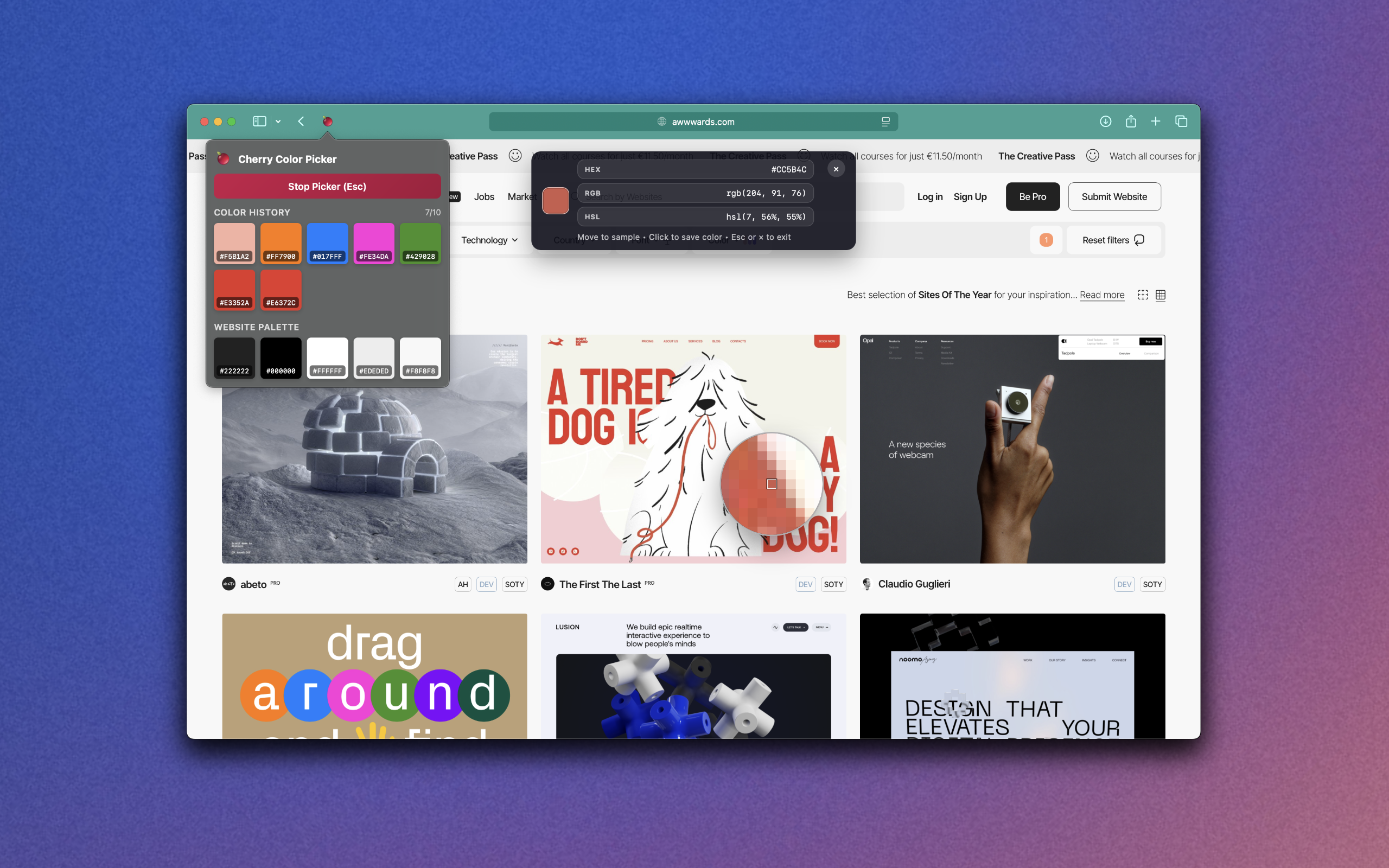 Cherry Color Picker in action